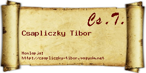 Csapliczky Tibor névjegykártya